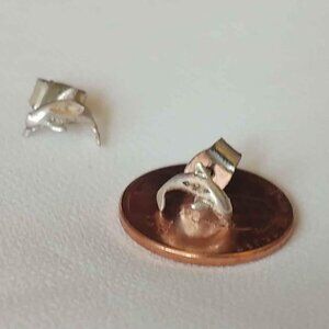 .925 Tiny Silver Dolphin Earrings - Doll & Childrens Jewelry - Sterling Studs